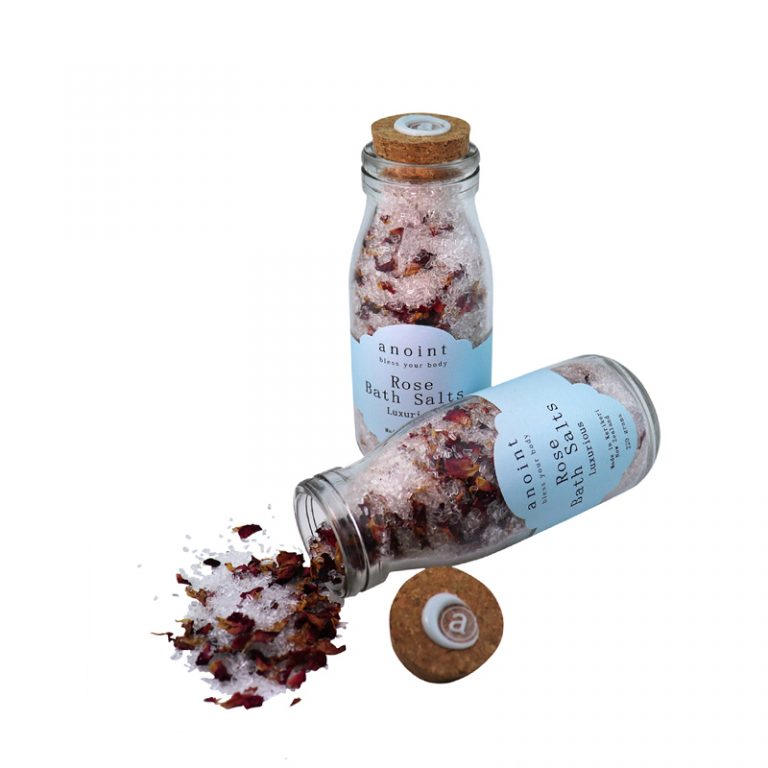 Rose Bath Salts Bottle Anoint Skincare