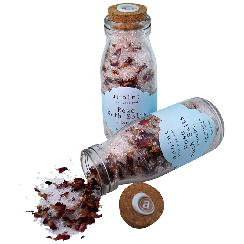 Rose Bath Salts Bottle | Natural Skin Care